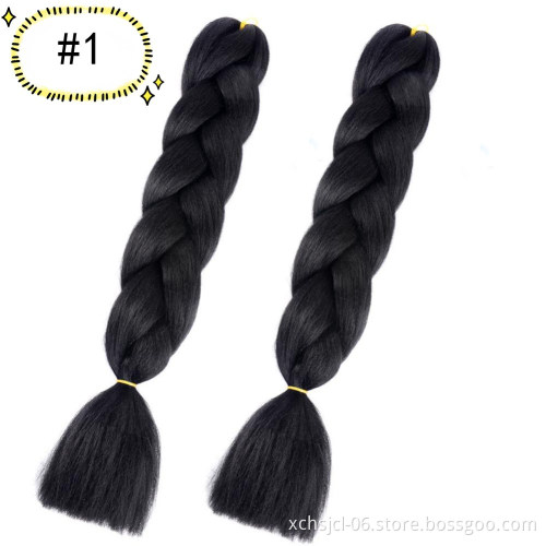 Jumbo Braiding Hair Extensions Braiding Hair 24 Inch Ombre Multiple Tone Colored Synthetic Hair for Women